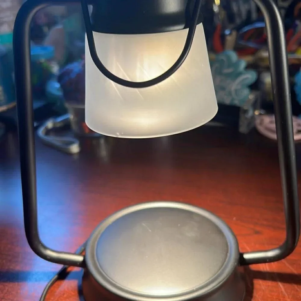 Modern LED  Lamp – Black Metal, Frosted Shade, Dimmer Switch – NEW in Box +